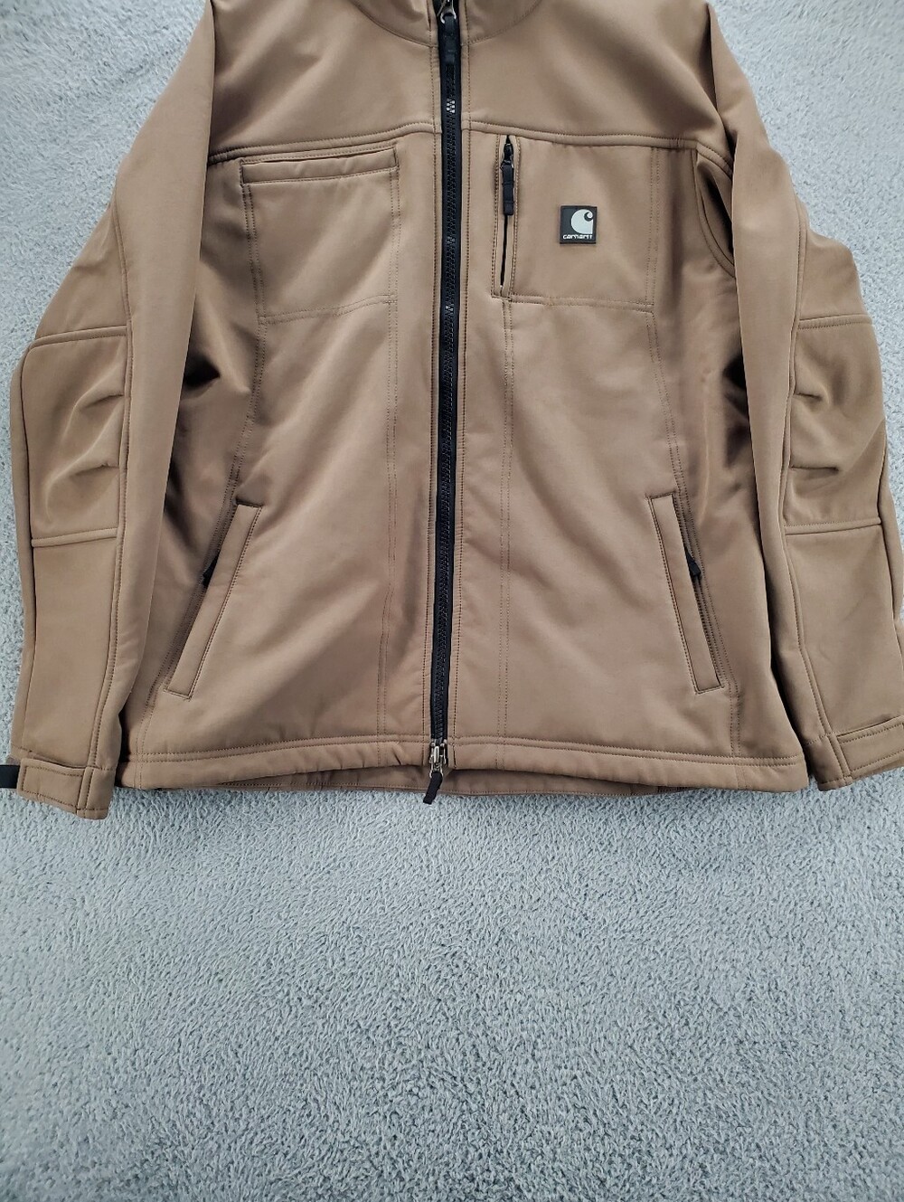 Carhartt Soft Shell Jacket Womens XL Brown Tan Full Zip WJ176 SBN - Picture 5 of 9